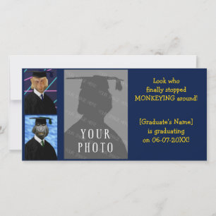 Funny Graduation Monkeys Personalised Grad Photo Announcement