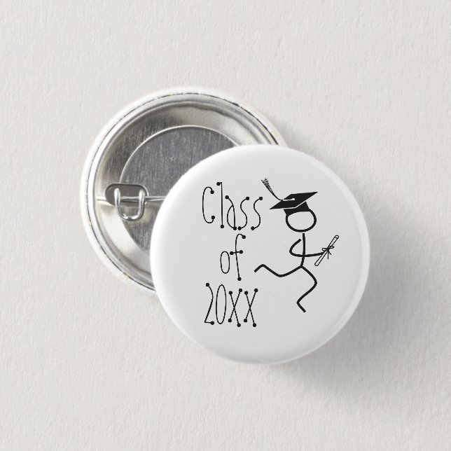 Funny Graduation Runner © - Cross Country, Track 3 Cm Round Badge (Front & Back)