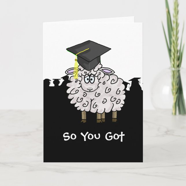 Funny Graduation Sheepskin Greeting Card (Front)