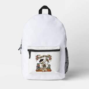 Funny Graduation Skeleton 2026 – Dead Tired Printed Backpack