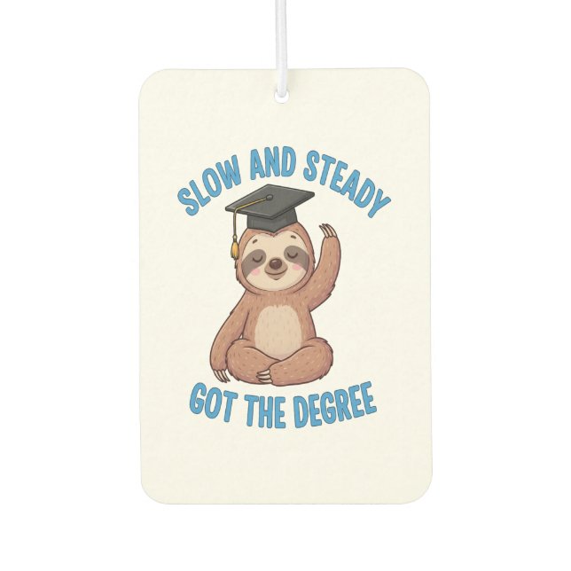 Funny Graduation Sloth Car Air Freshener (Front)