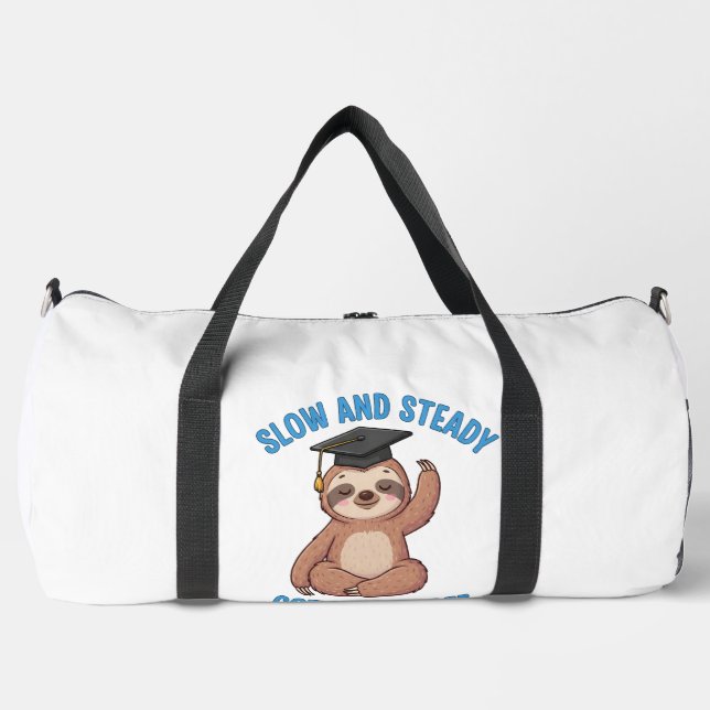 Funny Graduation Sloth Duffle Bag (Front)