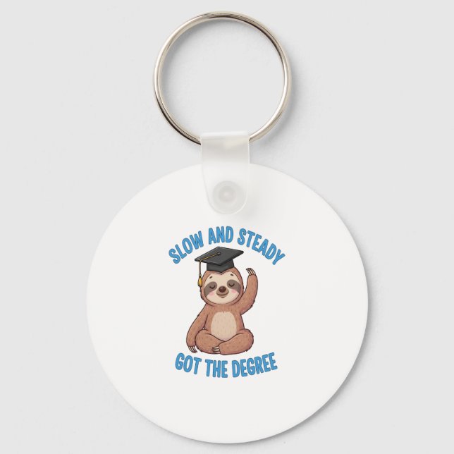 Funny Graduation Sloth Key Ring (Front)