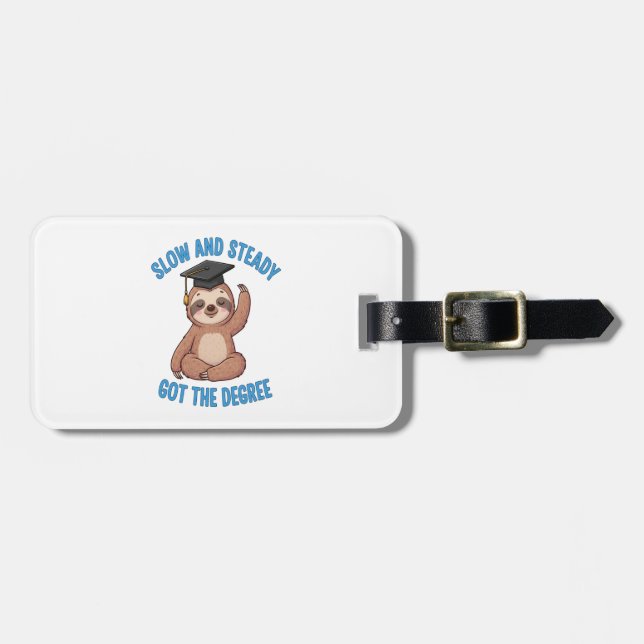 Funny Graduation Sloth Luggage Tag (Front Horizontal)