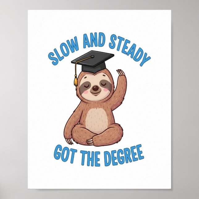 Funny Graduation Sloth Poster (Front)