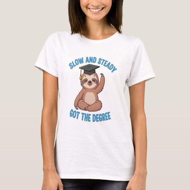 Funny Graduation Sloth T-Shirt (Front)