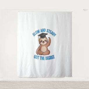 Funny Graduation Sloth Tapestry