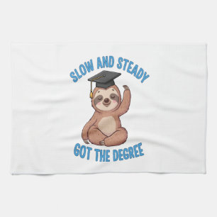 Funny Graduation Sloth Tea Towel
