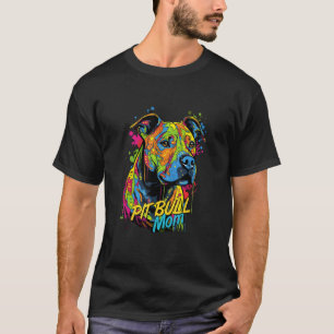 Funny Graffiti American Pit Bull Terrier Mum Mural T-Shirt