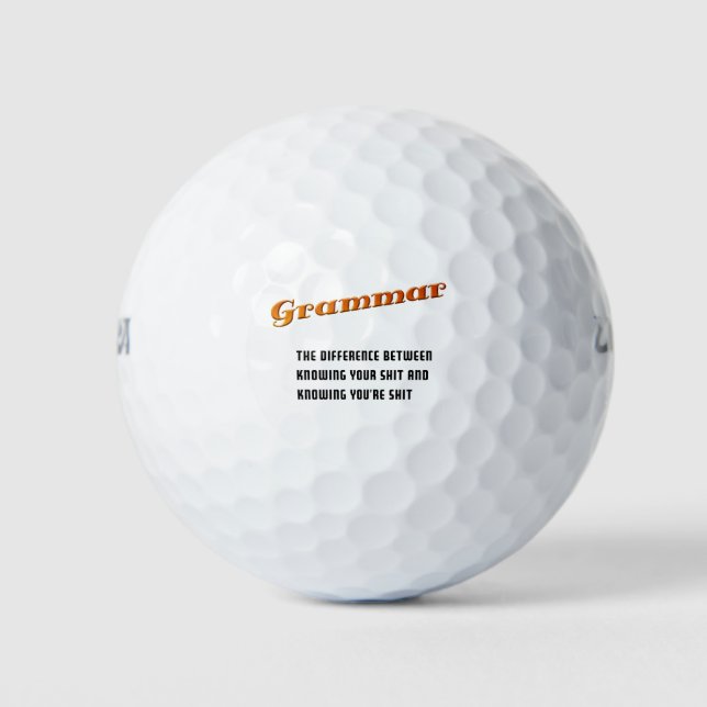 Funny Grammar Golf Ball (Front)