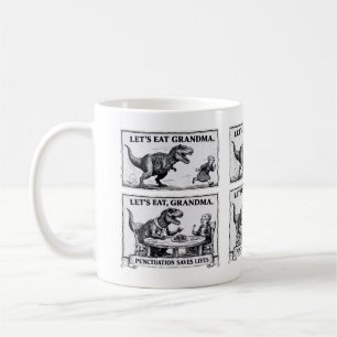 ☕ Funny Grammar Mug – “Let’s Eat, Grandma”