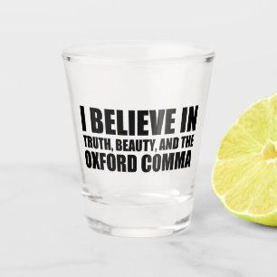 Funny Grammar Oxford Comma Shot Glass