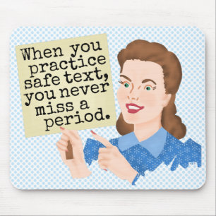 Funny Grammar Retro Humour Practice Safe Text Mouse Mat