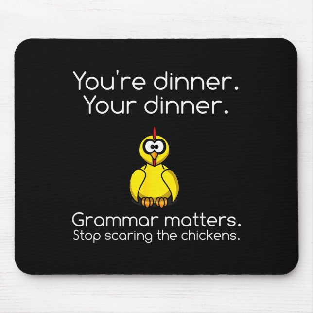 Funny Grammar - Stop Ing The Chickens Shirts  Mouse Mat (Front)
