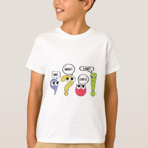 Funny Grammar Teacher Punctuation Wait What Stop I T-Shirt
