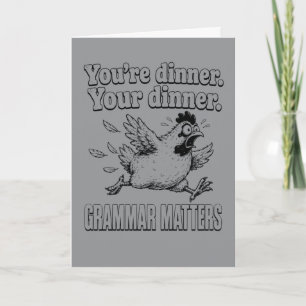 Funny Grammar You're Dinner Your Dinner Grammar Card