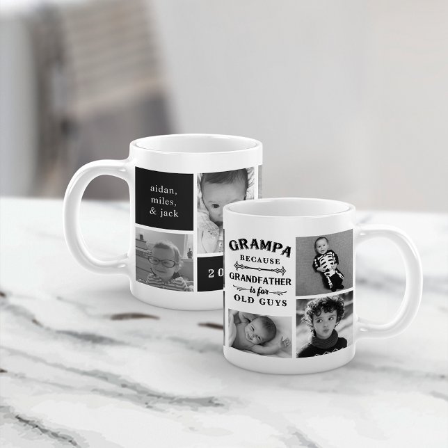 Funny Grampa Grandfather Photo Collage Coffee Mug (Creator Uploaded)