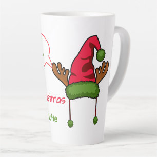 Funny Grandchild Photo in Xmas Hat Christmas Latte Mug