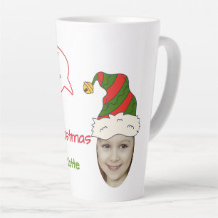 Funny Grandchild Photo in Xmas Hat Christmas Latte Mug