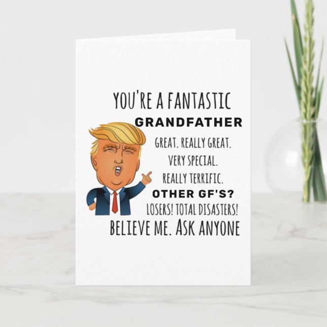 Funny Grandfather Birthday Best Gift Card (Front)