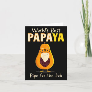 Funny Grandfather World's Papa Papaya Pun Card