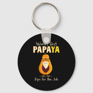 Funny Grandfather World's Papa Papaya Pun  Key Ring