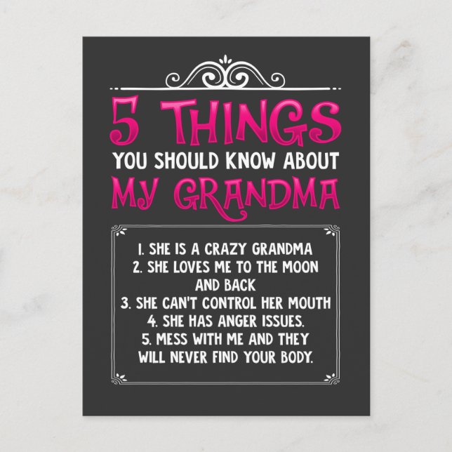 Funny Grandkids Grandchildren Best Grandma Postcard (Front)