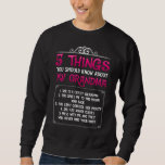 Funny Grandkids Grandchildren Best Grandma Sweatshirt<br><div class="desc">Funny Grandkids Grandchildren Best Grandma. 5 things you should know about my Grandma. Funny Grandmother Gift from granddaughter and grandson.</div>