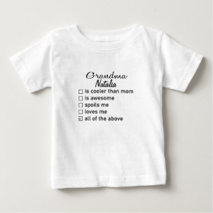 Funny Grandma Baby,Custom Grandma,Personalised  Baby T-Shirt