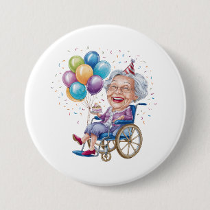 Funny Grandma Birthday Gift for Elderly Aunt 7.5 Cm Round Badge