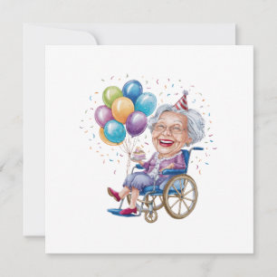 Funny Grandma Birthday Gift for Elderly Aunt Invitation