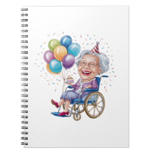 Funny Grandma Birthday Gift for Elderly Aunt Notebook