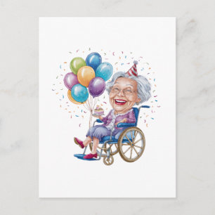 Funny Grandma Birthday Gift for Elderly Aunt Postcard