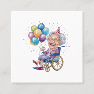 Funny Grandma Birthday Gift for Elderly Aunt Square Business Card