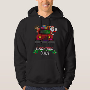 Funny Grandma Claus Christmas Truck Santa Claus Re Hoodie