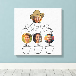 Funny Grandma Grandkids Photos Canvas Print