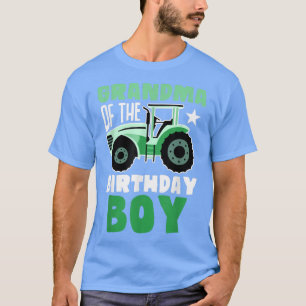 Funny Grandma Of The Birthday Boy Tractor Farm Fam T-Shirt