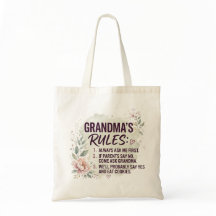 Funny Grandma Rules Floral Watercolor Family Quote