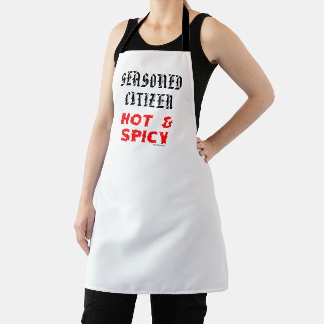 Funny Grandma Seasoned Citizen Hot and Spicy BBQ  Apron (Insitu)