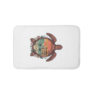 Funny Grandma Turtle Beach Vintage Shirt Design_1 Bath Mat