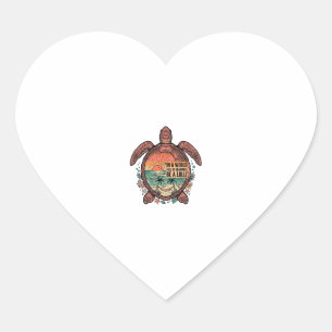 Funny Grandma Turtle Beach Vintage Shirt Design_1 Heart Sticker
