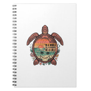 Funny Grandma Turtle Beach Vintage Shirt Design_1 Notebook