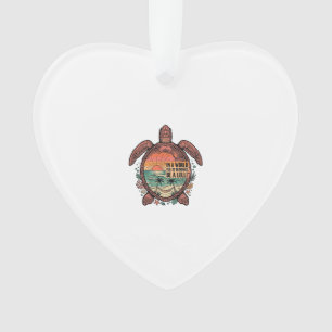 Funny Grandma Turtle Beach Vintage Shirt Design_1 Ornament