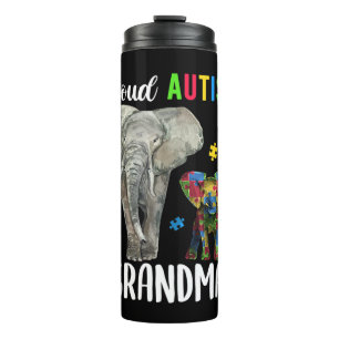 Funny Grandmas Autism Awareness Tshirt For Women.  Thermal Tumbler