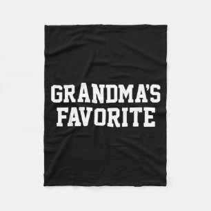 Funny Grandma's Favorite Black Modern Clic Crew Fleece Blanket