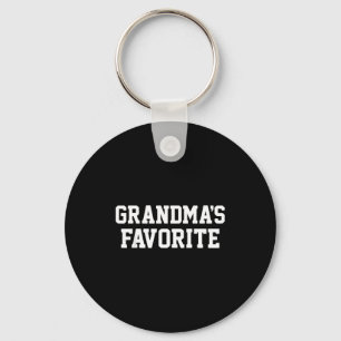 Funny Grandma's Favorite Black Modern Clic Crew Key Ring