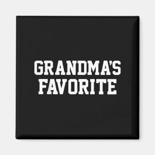 Funny Grandma's Favorite Black Modern Clic Crew Magnet