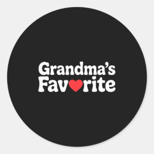 Funny Grandmas Favorite Family Humor Tees For Men Classic Round Sticker