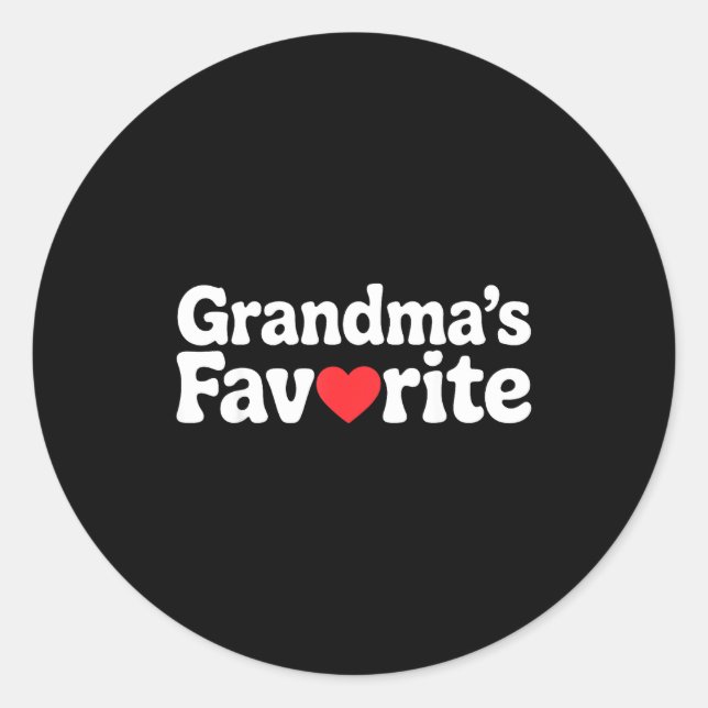 Funny Grandmas Favorite Family Humor Tees For Men  Classic Round Sticker (Front)