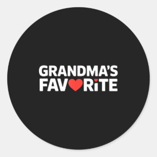 Funny Grandmas Favorite Family Humor Tees For Men  Classic Round Sticker